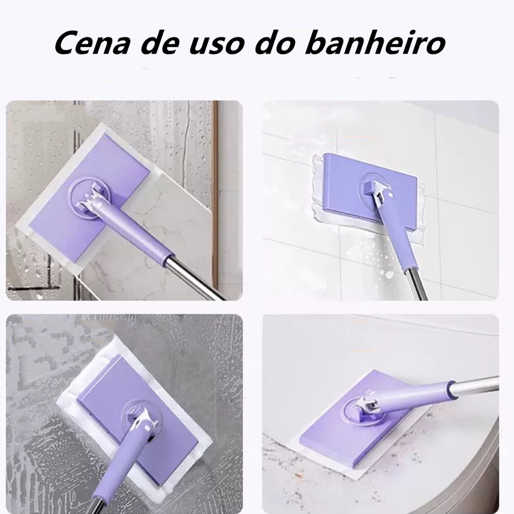 Esfregão Mop De Limpeza Ajustável Giratória 360° Toalha de rosto eco-friendly segunda utilização