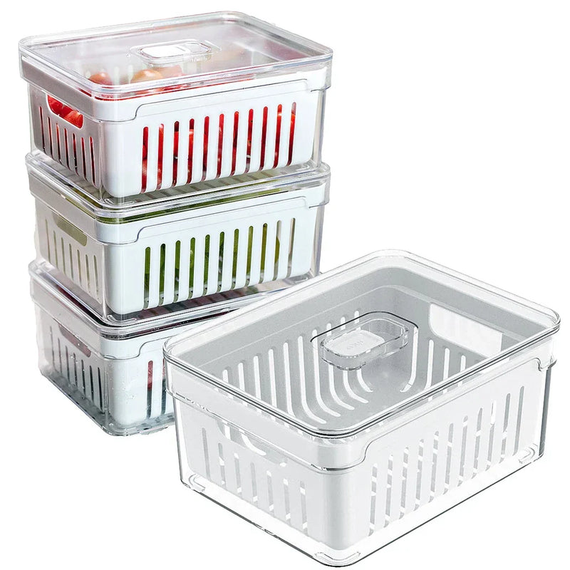 Kit 6 Organizadores 2,2 Litros de Geladeira Acrílico