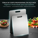 Tábua Higiênica Premium Inox 304 ZERO BACTÉRIAS -  ELIMINE 99% DAS IMPUREZAS DA SUA COZINHA