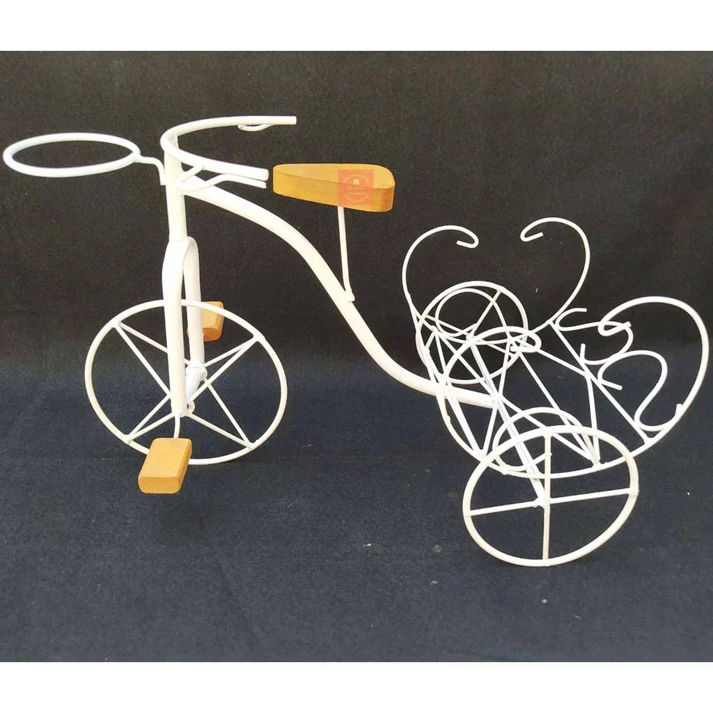 Bicicleta Decorativa de Ferro Rústica Branca