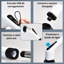 Escova Elétrica Limpeza Kit 12 em 1 Sem Fio Giratória Portátil