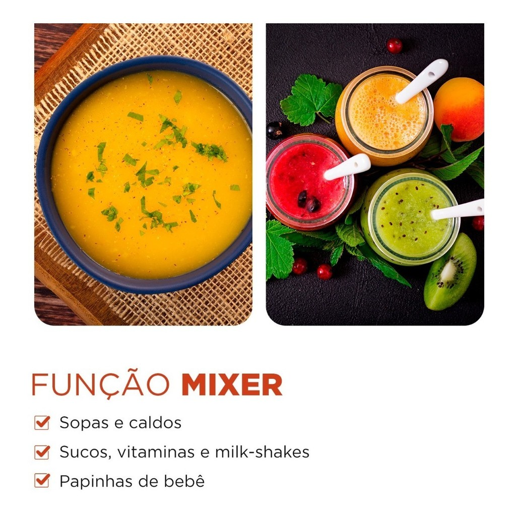 Mixer Turbo Mondial M-14 3 em 1 Potencia 350w 60Hz